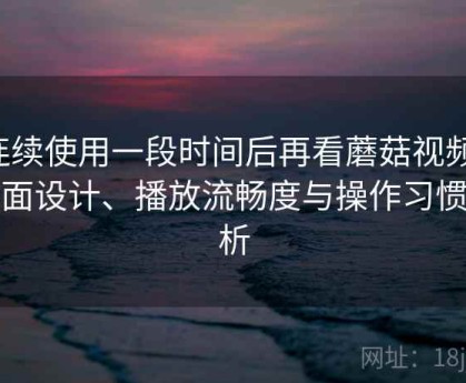连续使用一段时间后再看蘑菇视频：界面设计、播放流畅度与操作习惯分析