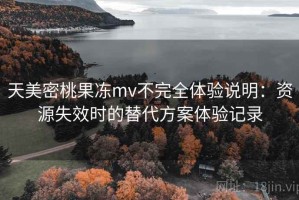 天美密桃果冻mv不完全体验说明：资源失效时的替代方案体验记录