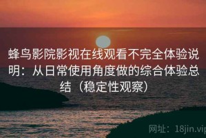 蜂鸟影院影视在线观看不完全体验说明：从日常使用角度做的综合体验总结（稳定性观察）