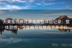 天美蜜桃麻花果冻完整体验记录：整体观感、交互细节与使用节奏评价