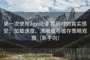 第一次使用age动漫 官网时的真实感受：加载速度、清晰度与缓存策略观察（新手向）