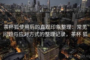 茶杯狐使用后的直观印象整理：常见问题与应对方式的整理记录，茶杯 狐