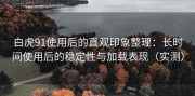 白虎91使用后的直观印象整理：长时间使用后的稳定性与加载表现（实测）