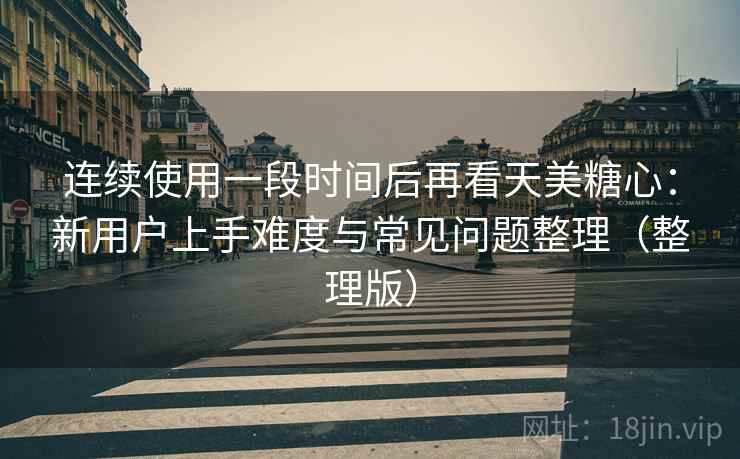 连续使用一段时间后再看天美糖心：新用户上手难度与常见问题整理（整理版）