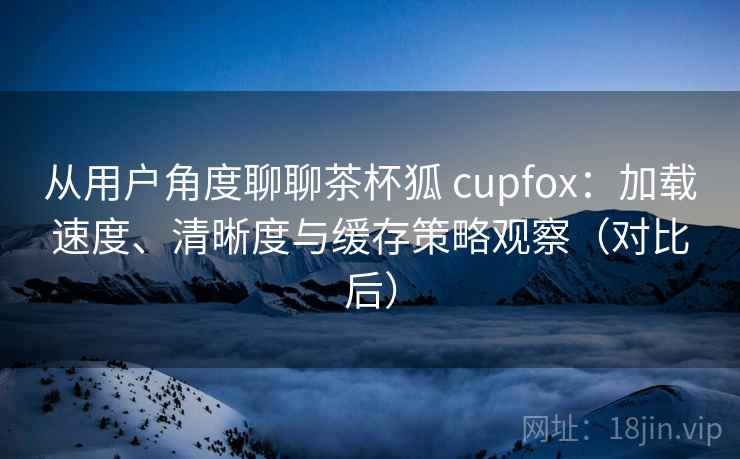 从用户角度聊聊茶杯狐 cupfox:加载速度、清晰度与缓存策略观察(对比后) 从用户角度聊聊茶杯狐 cupfox:加载速度、清晰度与缓存策略观察(对比后)